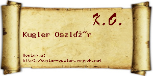 Kugler Oszlár névjegykártya